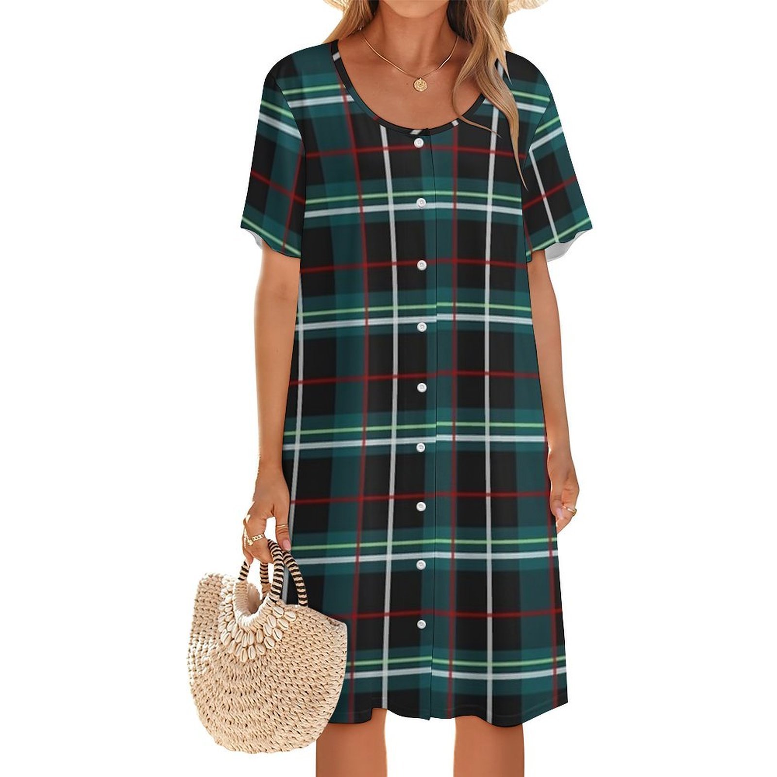 Korean Style A Line Shirt Dress - フランキー・シュタインの「ファーストウェーブ」ドレスパターン。襟なしのロングシャツで、高級感のある韓国風デザイン。ティーンエイジャーの女の子にぴったりの、オールシーズン着用できるドレス。2026年、ぜひ手に入れたい一着。