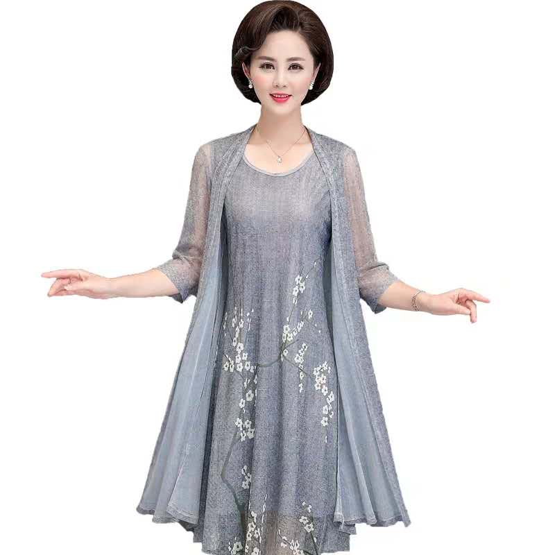 French Vintage Floral Midi Dress - 女性用2ピースコットンサマードレス,カーディガンセット,3xl,4xl,5xl,パーティー用ミディドレス,エレガント,ヴィンテージ