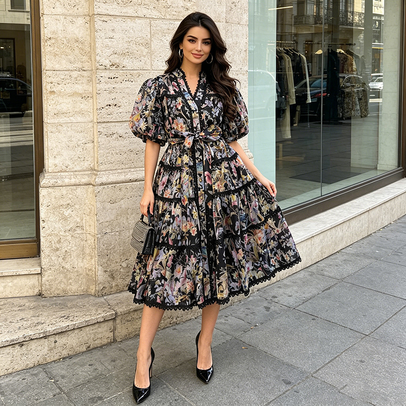 ZAMOR フレンチヴィンテージフローラルティードレス 20 - French Vintage Floral Midi Dress のレビューと価格
