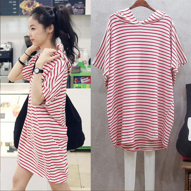 夏の新韓国スタイルルーズバットウィングスリーブ Tシャツドレ - Korean Style A Line Shirt Dress のレビューと価格