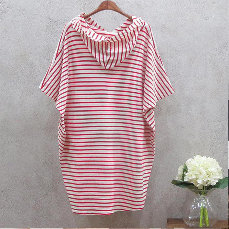 夏の新韓国スタイルルーズバットウィングスリーブ Tシャツドレ - Korean Style A Line Shirt Dress のレビューと価格