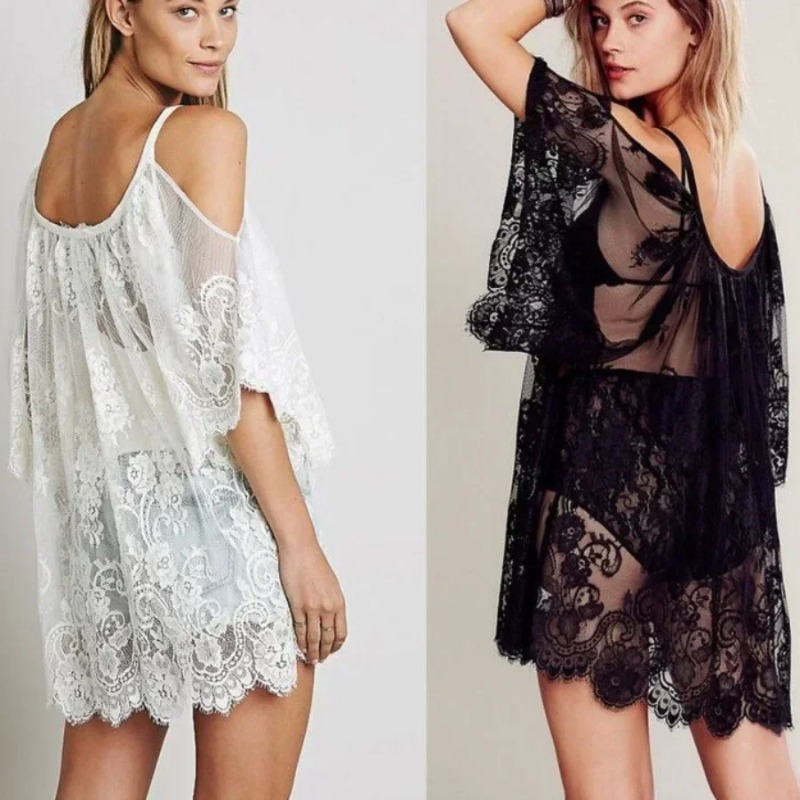 女性のセクシーなレースかぎ針編みカバーアップビーチドレスビキ - Boho Summer Beach Maxi Dress のレビューと価格