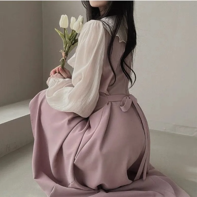 長袖ドレス女性フレンチヴィンテージフリルパッチワークミッドレ - French Vintage Floral Midi Dress のレビューと価格
