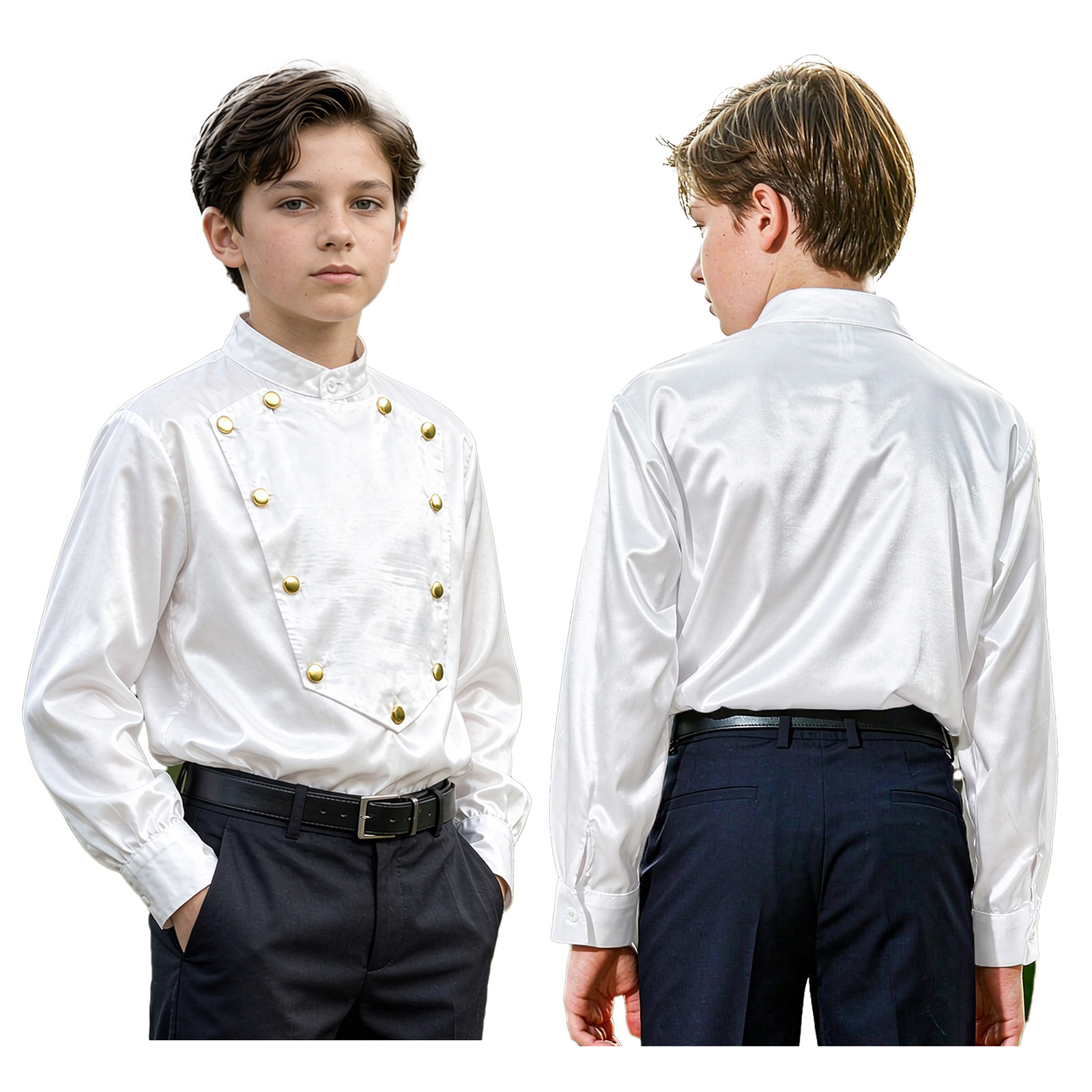 男の子用、ヴィンテージ・ルネサンス風シャツ、長袖、フォーマル - Tops のレビューと価格