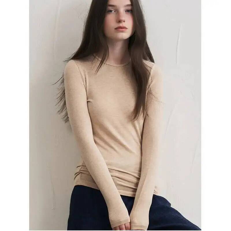レディースカシミヤ混紡長袖トップス 秋冬用 ソフトモーダルス - Blouses のレビューと価格